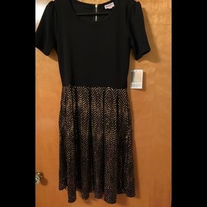 Lularoe Elegant Amelia Black/Gold.  Size M.